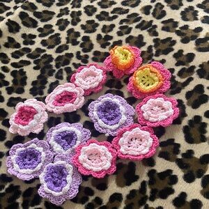 Colorful Crochet Flower Appliques